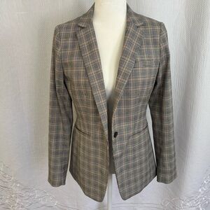 Banana Republic Gray Plaid Blazer